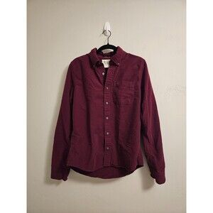 Abercrombie & Fitch Men's Red Button-Down Shirt, Size M Muscle Long Sleeve